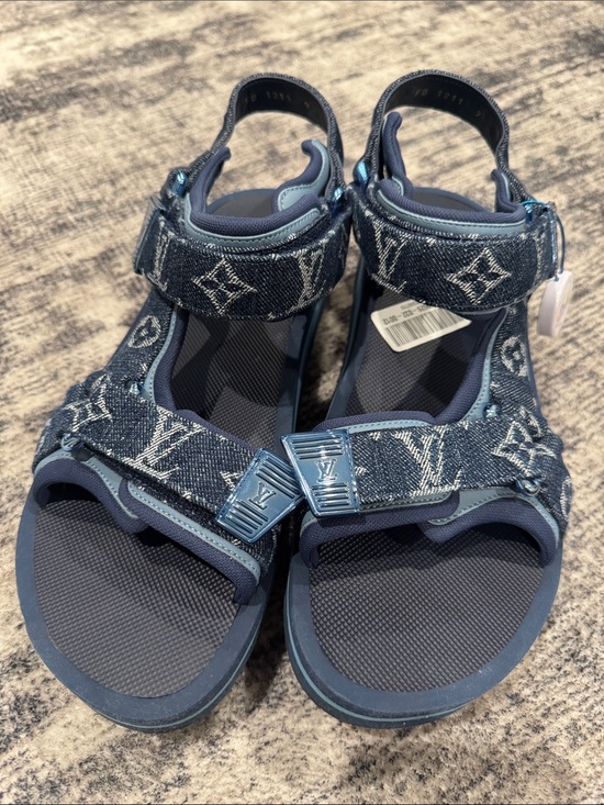 Louis Vuitton Other - Louis Vuitton Men’s Denim Monogram Velcro Sandals - Blue